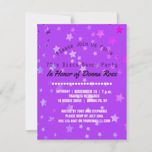 Rainbow Disco Queen | Retro 70s partijsterren Kaart (Achterkant)