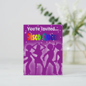 Rainbow Disco Queen | Retro Dancers Paars Kaart (Staand voorkant)