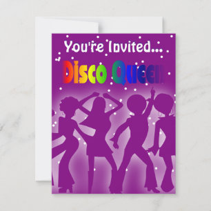 Rainbow Disco Queen   Retro Dancers Paars Kaart