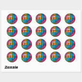 Rainbow Disco Spiegel Ball Groovy Dance Party Funk Ronde Sticker (Vel)