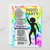 Rainbow Disco Tie Dye Birthday Girl Retro Kaart (Voorkant)