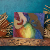 Rainbow Diversity Hart DEI Art Print Plaques Fotoplaat (Zijkant)