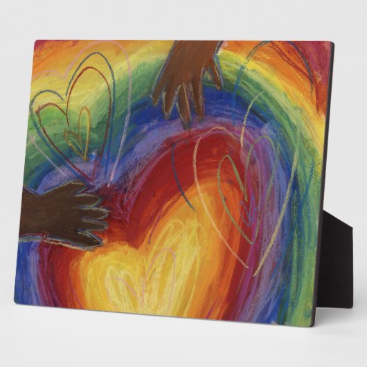 Rainbow Diversity Hart DEI Art Print Plaques Fotoplaat (Zijkant)
