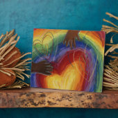 Rainbow Diversity Hart DEI Art Print Plaques Fotoplaat (Zijkant)