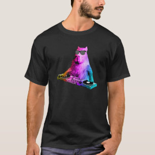 Rainbow Dj Capybara House Music T-shirt