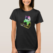 Rainbow DJ Cat krabben T-shirt (Voorkant)