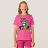 RAINBOW DJ KAT - Vibrant Cat T-shirt (Voorkant volledig)
