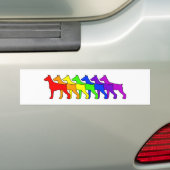Rainbow Doberman Bumpersticker (Op auto)