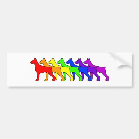 Rainbow Doberman Bumpersticker (Voorkant)