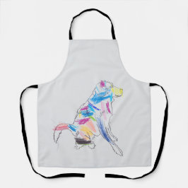 Rainbow Dog Art Schort