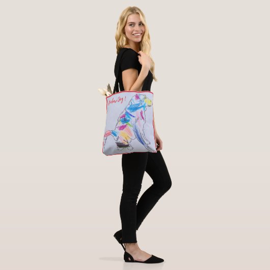Rainbow Dog-Canvas tas (Op model)