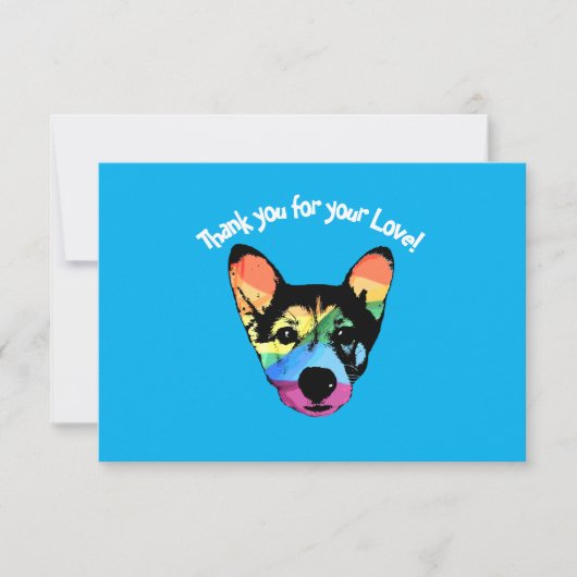 Rainbow Dog, kaart, bedankje Bedankkaart (Voorkant)