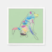 Rainbow Dog Lime Green Paper servetten (Voorkant)