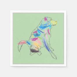 Rainbow Dog Lime Green Paper servetten