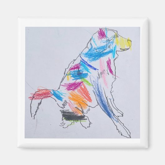 Rainbow Dog Magnet (Voorkant)