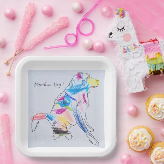 Rainbow Dog Party Bord (Feest)