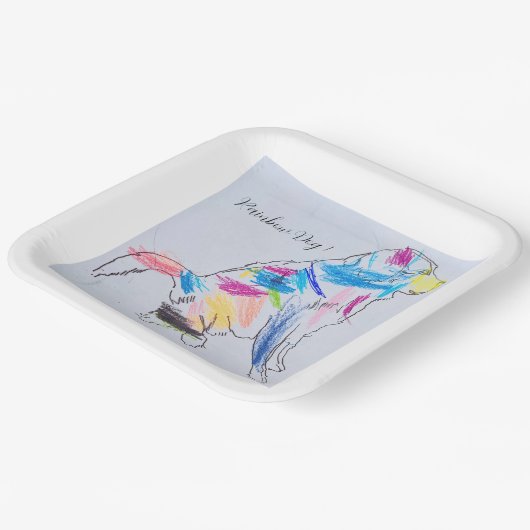 Rainbow Dog Party Bord (Gebogen)