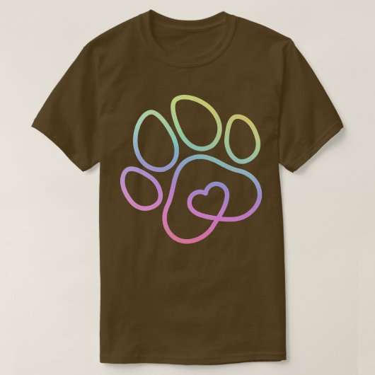 Rainbow dog paw dogs master dog owner hondenras t-shirt (Design voorkant)