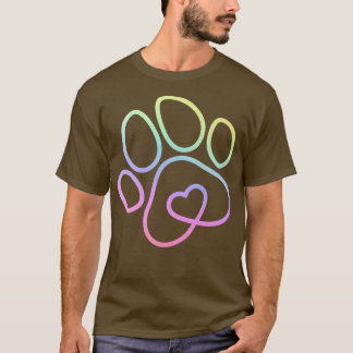 Rainbow dog paw dogs master dog owner hondenras t-shirt