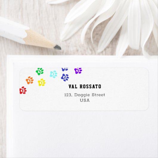 Rainbow Dog Paw Etiket (Insitu)