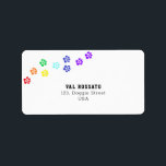 Rainbow Dog Paw Etiket<br><div class="desc">Creëer een gedenkwaardige zakelijke sticker voor huisdieren om uw klanten te shows hoeveel u hun bedrijf waardeert.</div>