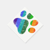 Rainbow Dog Paw Print LGBT Pride Retro Servet (Hoek)