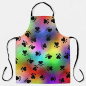 Rainbow Dog Paw Prints Schort (Voorkant)