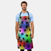 Rainbow Dog Paw Prints Schort (Gedragen)