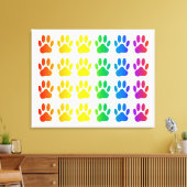 Rainbow Dog Pawprint Canvas Afdruk (Insitu (Woonkamer))