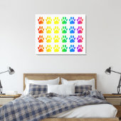 Rainbow Dog Pawprint Canvas Afdruk (Insitu (Slaapkamer))
