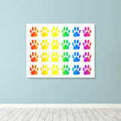Rainbow Dog Pawprint Canvas Afdruk (Insitu (Houten vloer))