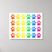 Rainbow Dog Pawprint Canvas Afdruk (Voorkant)