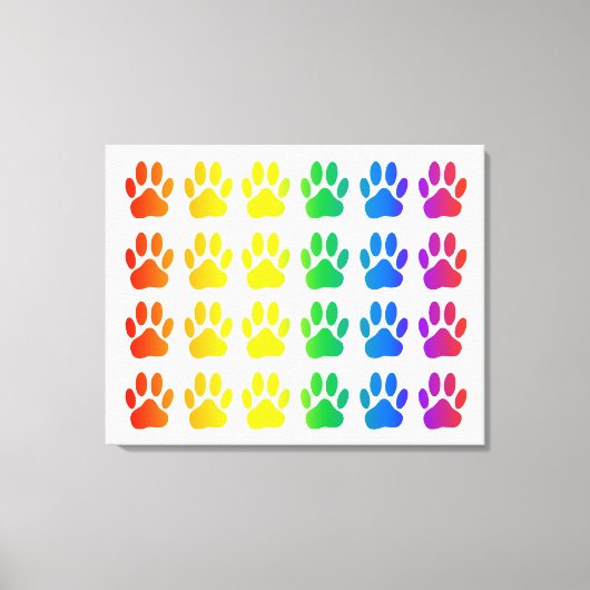 Rainbow Dog Pawprint Canvas Afdruk (Voorkant)