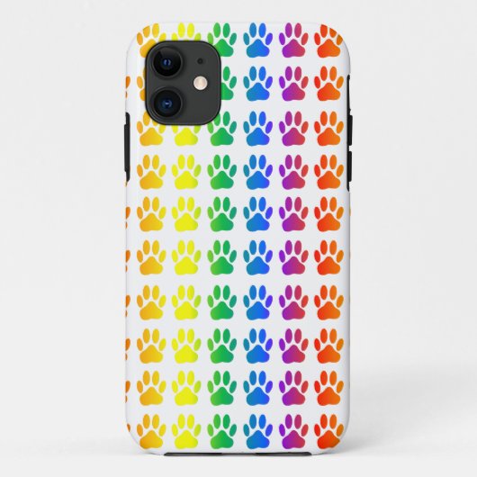 Rainbow Dog Pawprint Case-Mate iPhone Case (Achterkant)