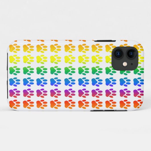 Rainbow Dog Pawprint Case-Mate iPhone Case (Achterkant (horizontaal))