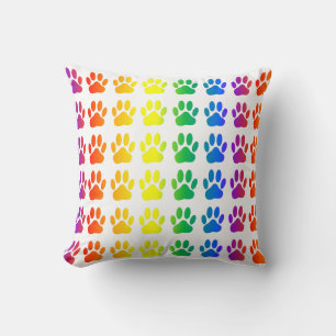 Rainbow Dog Pawprint Kussen