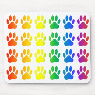 Rainbow Dog Pawprint Muismat