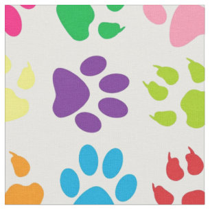 Rainbow Dog Paws Patroon Stof