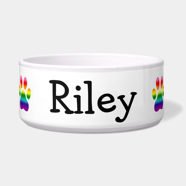 Rainbow Dog Paws Voerbakje (Voorkant)