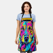 Rainbow Dog Portrait Art Schort (Gedragen)