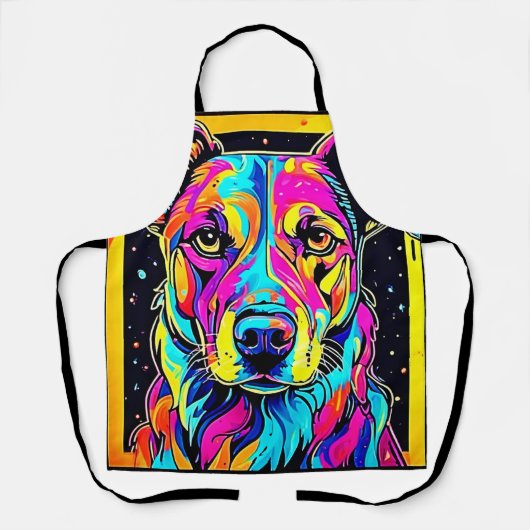 Rainbow Dog Portrait Art Schort (Voorkant)