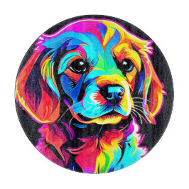 Rainbow Dog Portrait Art Snijplank