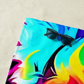 Rainbow Dog Portrait Art Strandlaken (In situ)