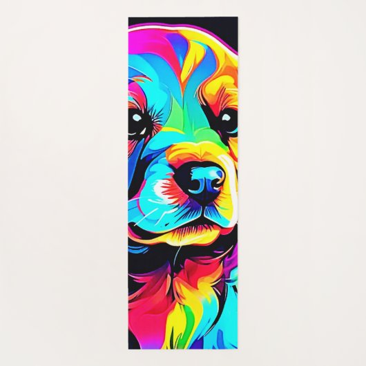 Rainbow Dog Portrait Art Yogamat (Achterkant)