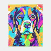 Rainbow Dog Portrait Design Fleece Deken (Voorkant)