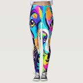 Rainbow Dog Portrait Design Leggings (Voorkant)