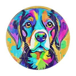Rainbow Dog Portrait Design Snijplank