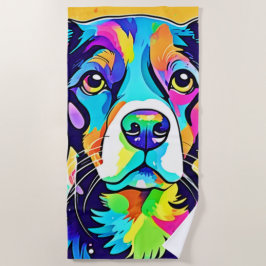 Rainbow Dog Portrait Design Strandlaken