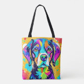Rainbow Dog Portrait Design Tote Bag (Achterkant)