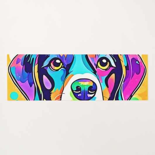 Rainbow Dog Portrait Design Yogamat (Achterkant (horizontaal))